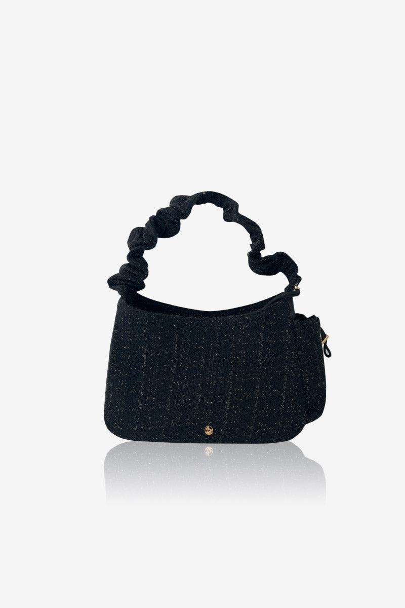 LINA BAG TWEED BLACK MIDIUM